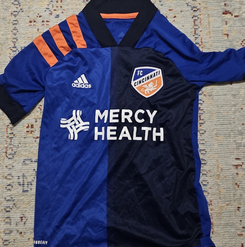 adidas Kids FC Cincinnati Blue and Orange Jersey